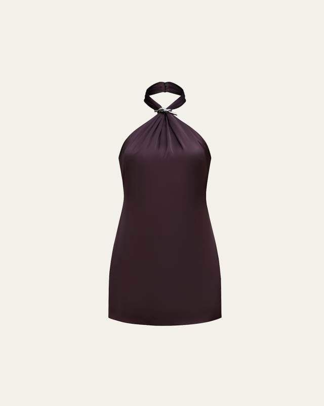 Layla Charmeuse Bodycon Halter Mini Dress